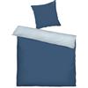 Herding TOM TAILOR Set di biancheria in raso, 2x 80x80 cm + 200x220 cm, 100% cotone, con bordatura e ricamo del logo, con chiusura a cerniera, FINE STRIPES blu scuro e azzurro (Dark Navy & Sky Blue)