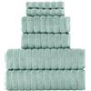 BERIBO Set di asciugamani turchi, 100% cotone (nuvola), 6 pezzi, 620 g/m² (schiuma di mare)