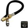 Larebidtex Gonfiatore per Pneumatici in Gomma Flessibile, Nero, 37 cm, con Valvola e Clip in Ottone, Adatto per Biciclette, Moto e Auto, Tubo d'Aria Rinforzato, Facile Installazione e Utilizzo Rapido