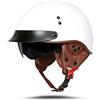 BOSERMEM Casco da moto con occhiali di protezione omologati DOT/ECE, casco jet per scooter, ciclomotore, ciclomotore, modello vintage (bianco chiaro, L 59-60 cm)