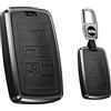 HIBEYO Custodia Smart per Chiave Auto Adatta per Land Rover Discovery 5 Range Rover Sport Evoque Velar LR2 LR4 per Jaguar XE XJ F Type Cover Portachiavi in Pelle Nera