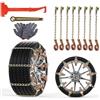 Outtybrave Catene da neve per auto, 165 - 285 mm, catene da neve per auto, camion, SUV, strada, neve, strade, confezione da 8 con pala in plastica