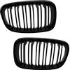 TOPTHAN Griglia anteriore per rene per BMW Serie 1 F20 F21 2011 2012 2013 2014, nero lucido, radiatore anteriore a doppia nervatura, coppia