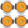Biqing 4 pezzi Biqing 4xRotondo Fanali Posteriori Rimorchio Ambra,4 inch 12V/24V Fanale Posteriore Freno Segnale di Girata Riflettore Luce Fanali Posteriori LED con Lunetta Cromata