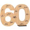 CONTRAXT Biglietto Auguri 60 Anni legno. Biglietto Auguri Idea Regalo lei addobbi Compleanno mamma donna uomo bomboniere festa 60 anni Compleanno Matrimonio oggetti decorazioni anni (60)