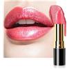 Lestpola Rossetto metallico lucido, rossetto rosa chiaro con texture liscia idratante a lunga durata, colore intenso, vegano, impermeabile, glitter per rossetto per donne 03