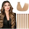 SEGOHAIR Extension per capelli veri con clip, 6 pezzi, biondo scuro, doppia trama, extension per capelli dritte con punti salienti con clip, senza cuciture, 25,4 cm, 31 g