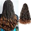 Locescsoc 18 Inch French Curls Braiding Hair 8 Packs Spanish Curly Braids Pre Stretched Loose Wave Soft French Curl Synthetic Braiding Hair Extensions for Women (1B/30, 18 Inch (Pack of 8))