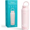 Paruu Scaldabiberon Portatile, Apertura Ampia Facile da Pulire, Riscaldamento Rapido in 2 Minuti, 7 Livelli di Regolazione della Temperatura, Ricarica Rapida 30W, Capacità 350ml, Rosa