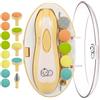 Royal Angels Tagliaunghie Elettrico Neonati 21 in 1, Kit Lima Unghie Bambini con Custodia Etichettata, 13 Testine di Ricambio, Motore Silenzioso e Luce LED (GIALLO)