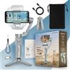 PORTENTUM 7 Pro Gimbal stabilizzatore smartphone con modulo IA di tracciamento indipendente - 3 assi pieghevole - Treppiede - App opzionale - Compatibile iPhone e Android - Vlog YouTube TikTok