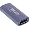 InLine® Adattatore USB4 femmina USB-C a USB-C femmina, velocità dati 40 Gb/s 240 W Power Delivery, video 8 K@60 Hz, alloggiamento in alluminio, grigio, 35900E