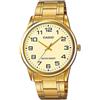 Casio Orologio da polso da uomo al quarzo classico cinturino in acciaio inox oro cassa in ottone display analogico bianco - MTP-V001G-9B