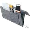 BOOWEN Tasca Portaoggetti Letto Organizer per Bracciolo Divano con 5 Tasche Feltro Borsa da Comodino per Telefono Telecomand Occhiali Tavoletta (grigio)