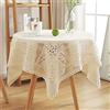 Nother AMIPOS - Set di centrini in pizzo vintage quadrato beige all'uncinetto, per matrimoni, feste in casa (160 x 160 cm)