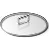 Smeg, Coperchio Piatto CKFL2801 in Vetro Temperato, Diametro 28 cm, Manico in Acciaio Inossidabile, Sfiato Vapore, Compatibile con Prodotti Cookware, 29,5x29,5x5,7 cm