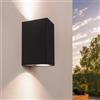 Ledvion lampada da parete LED con sensore nero GU10 IP44 Up Down | Illuminazione automatica per ingresso, facciata, garage e vialetto