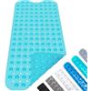 Baozun Tappetino Antiscivolo per Vasca da Bagno e Doccia,100 x 40cm Extra Lungo con Ventose Bath Mat Universale per Bagno, in PVC,Antibatterico,Resistente alla Muffa (Verde)