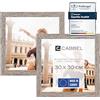 CABBEL confezione doppia (set di 2) cornice per foto 30x30 cm, Rovere scuro, robusta cornice in legno MDF, plexiglass