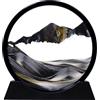 Tel Charme * Sabbia mobile - 3D Quicksand Pittura Decor - Vetro rotondo 3D Deep Sea Sandscape - rilassante decorazione per la casa giocattolo da scrivania per la casa (7 pollici - Nero)