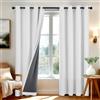 Deconovo Tende per Interni Oscuranti 100% con Occhielli - Set di 2 Tende Termiche Isolanti in Tessuto Effetto Lino, 140x260 cm, Grigio Perla, per Camera da Letto e Soggiorno