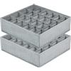 joyoldelf Organizer cassetti, 2 pezzi Divisori per Cassetti, 24 Scompartimenti Organizer Armadio per Biancheria Intima Calze, fazzoletti e Cravatte(grigio)