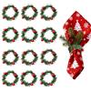 ACTOYS Portatovaglioli Natalizi, Porta Tovaglioli Natale, Ferma Tovaglioli Natalizi, Anelli di Porta Tovagliolo, Portatovaglioli, Addobbi Tavola Natalizia, Capodanno (Anelli d'erba, S)