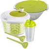Westmark Set per Insalata, 4 Pezzi, Centrifuga per Insalata, Insalatiera, Posate per Insalata e Shaker per Condimenti, Plastica, Trasparente/Bianco/Verde, 243022E6