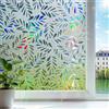 Qualsen Pellicola Vetri Finestre Privacy Motivo a Foglia 90x200cm, Pellicola Privacy Finestre Effetto Arcobaleno Decorative Elettrostatico Non Adesiva Anti-UV per Casa Ufficio Cucina