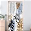 Uiiooazy Tenda Doccia Antimuffa, Tenda da Doccia 120x180cm Blu Boho Style Tropicale Foglie di Palma Giallo Giungla Tende da Bagno Tessuto Lavabile Impermeabile Tende per Vasca da Bagno con 8 Anelli