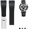 NONE Cinturino per orologio con fibbia a farfalla in acciaio inossidabile per Rolex Black Water Ghost Green Submariner Daytona cinturino in gomma resistente da uomo