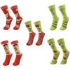 Lezevn Set di 5 paia di calzini natalizi Grinch con motivo di cartone animato - Calzini natalizi fantasiosi e comodi per donne, ragazze, ragazzi, multicolore, Taglia unica