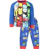 Marvel - Pigiama Avengers per Bambini, Maniche Lunghe, 100% Cotone - Superhero Merchandise Ufficiale - Blu, 2-3 Anni