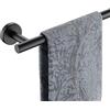 JQK Barra portasciugamani nera, 22,9 cm in acciaio inox 304 spesso 0,8 mm, supporto per asciugamani da bagno nero opaco, lunghezza totale 30 cm TB110L9-PB