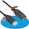 Sonero® cavo USB 2.0, prolunga attiva con amplificatore di segnale, cavo dati, spina USB-A su presa USB-A, 480 Mbit/s, 15.0m, nero
