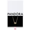PANDORA Collana Moments a forma di cuore con simbolo dell'infinito brillante placcata in oro 14 carati con zirconi cubici trasparenti