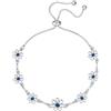 HEEYA Bracciale in argento per donna con margherite, bracciale in argento da donna con fiori, ipoallergenico, regolabile, braccialetto tennis da donna, braccialetto dell'amicizia, regalo per donne e