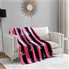 Juicy Couture Cabana - Coperta in peluche a righe, 127 x 178 cm, in microfibra, per il massimo comfort e calore accogliente