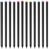 DmsGJyp Set di matite senza legno, 12 pezzi, in grafite e carbone, per disegnare, scrivere, ombreggiare, colore nero, set da 12 (nero, M)