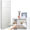 StarMart Scarpiera Salvaspazio Slim BIANCA (4 Ante 12 Paia, Nessun Montaggio) Struttura in Metallo resistente (no plastica, tessuto, or legno), per Interni/Esterni, Scarpe/Stivali, Garanzia 15 Anni