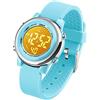 VenSten Orologio sportivo digitale per bambini, impermeabile, per ragazze e ragazzi, con LED, per sport e attività all'aperto, con allarme luminoso e cronometro, Azzurro, Sportivo