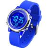 VenSten Orologio sportivo digitale per bambini, impermeabile, per ragazze e ragazzi, con LED, per sport e attività all'aperto, con allarme luminoso e cronometro, Viola scuro, Cinturino