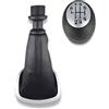 1neiSmartech Kit Pomello Leva Cambio 6 Marce, Cuffia Nera e Cornice Argento Satinato con Ghiera Compatibile con Renault Clio III Prima Versione 2005-2012