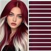 jooceebaby Extension Capelli Colorati Con Clip Rosso bordeaux 12 pezzi 22 pollici Lungo Dritto Sintetiche Resistenti al Calore per Bambini Ragazze Donne Festival Feste Halloween Cosplay