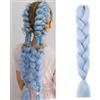 jooceebaby Azzurro Extension Per Treccine Africane 24 3Pcs Treccia Capelli Extension Jumbo Treccia Extension Capelli Fibra Sintetica Treccia Di Scatola Crochet Twist Braiding Hair Extension Capelli