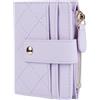 Cynure Portafoglio da donna in pelle carino piccolo compatto con tasca portamonete con zip, Viola chiaro, Taglia unica, Casual