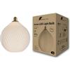 greenandco lampada di design a LED bianca | Onde | dimmerabile | E27 | 4,5W 300lm | 3000K bianco caldo | CRI 90+ | senza sfarfallio | 180° | 230V | PLA biodegradabile | 187 * 224mm