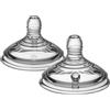 Tommee Tippee Natural Start - Tettarelle per biberon, flusso rapido, 6+ mesi, simili al seno per un fermo naturale, valvola anticolica, silicone morbido, confezione da 2