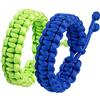 Jewboo Braccialetti di sopravvivenza in paracord intrecciato, fatti a mano, per coppie, uomini e donne, misura regolabile (set di 2)