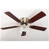 Pepeo Kisa Deluxe in Ottone Antico con Illuminazione Ventilatore da soffitto. 44 W, Palissandro/Noce Scuro, 105 cm